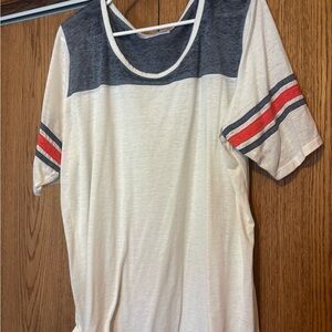 Maurices Blue and Cream Short Sleeve Tee